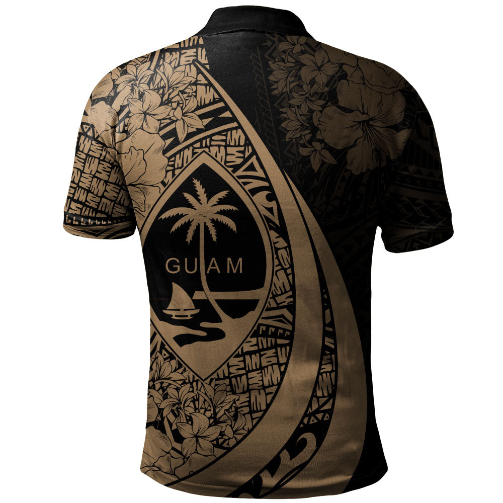 Guam Polo Shirt Custom Hibiscus Flower Symbols Style