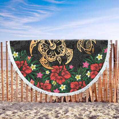 Hawaii Beach Blanket Polynesian Turtle Tropical Island Tribal Style