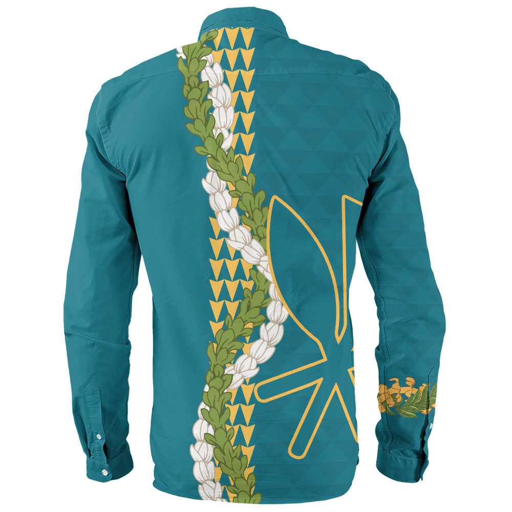 Hawaii Long Sleeve Shirt Kanaka Maoli Puakenikeni Maile Flower Lei