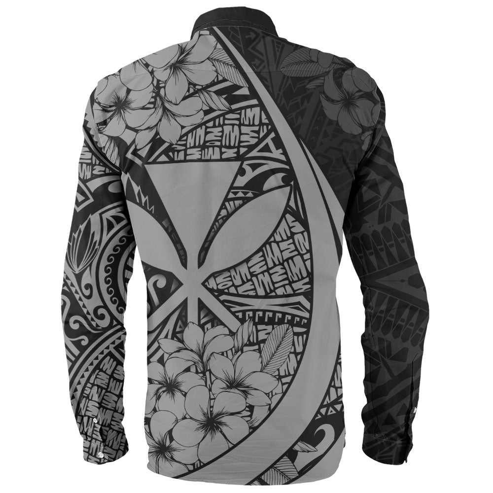 Hawaii Long Sleeve Shirt National Plumeria Flower Symbols Style