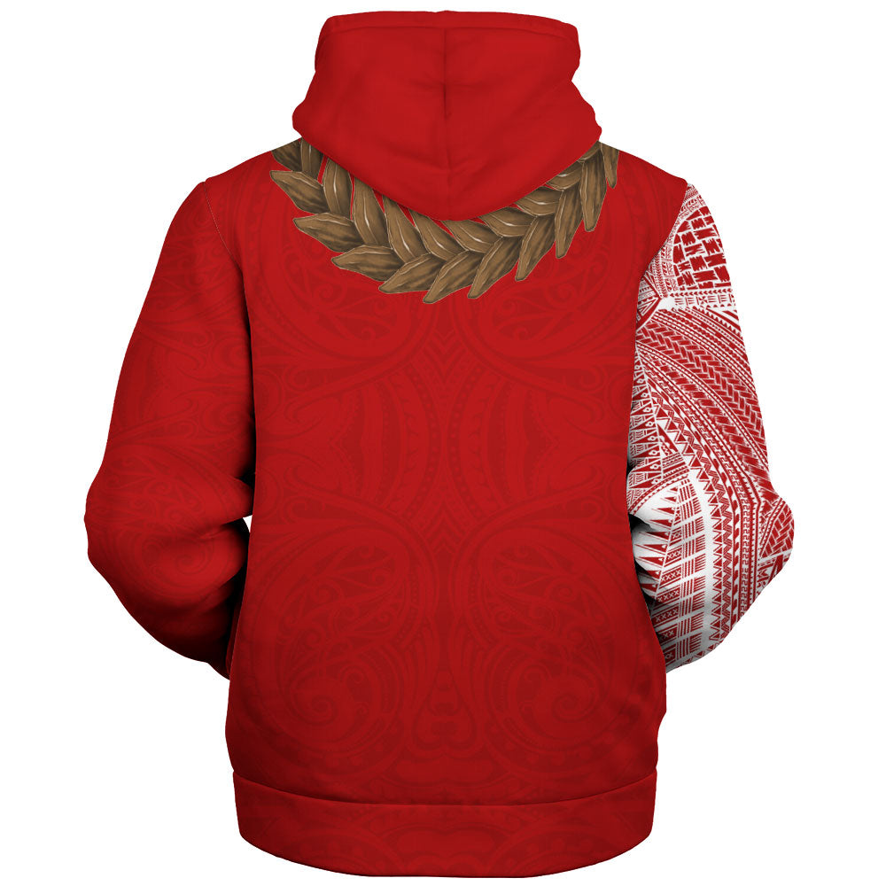 Samoa Sherpa Hoodie Tattoo Roman Reigns With Ula Fala Style Brown