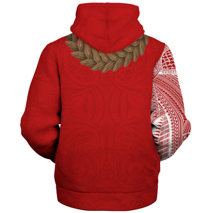 Samoa Sherpa Hoodie Tattoo Roman Reigns With Ula Fala Style Brown