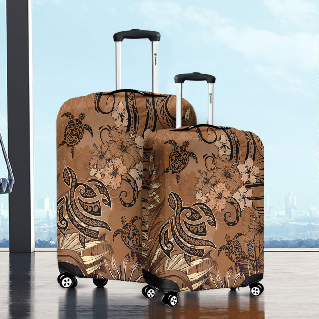 Hawaii Luggage Cover Polynesian Turtle Tattoo Tropical Elements
