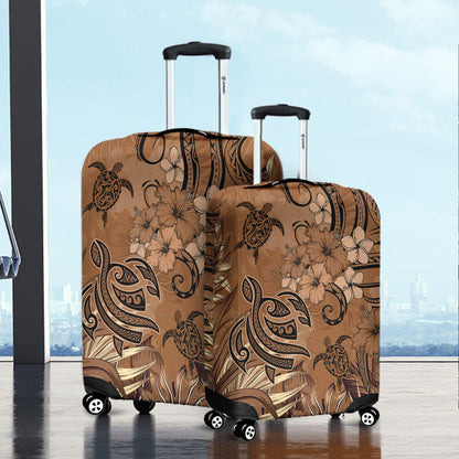 Hawaii Luggage Cover Polynesian Turtle Tattoo Tropical Elements