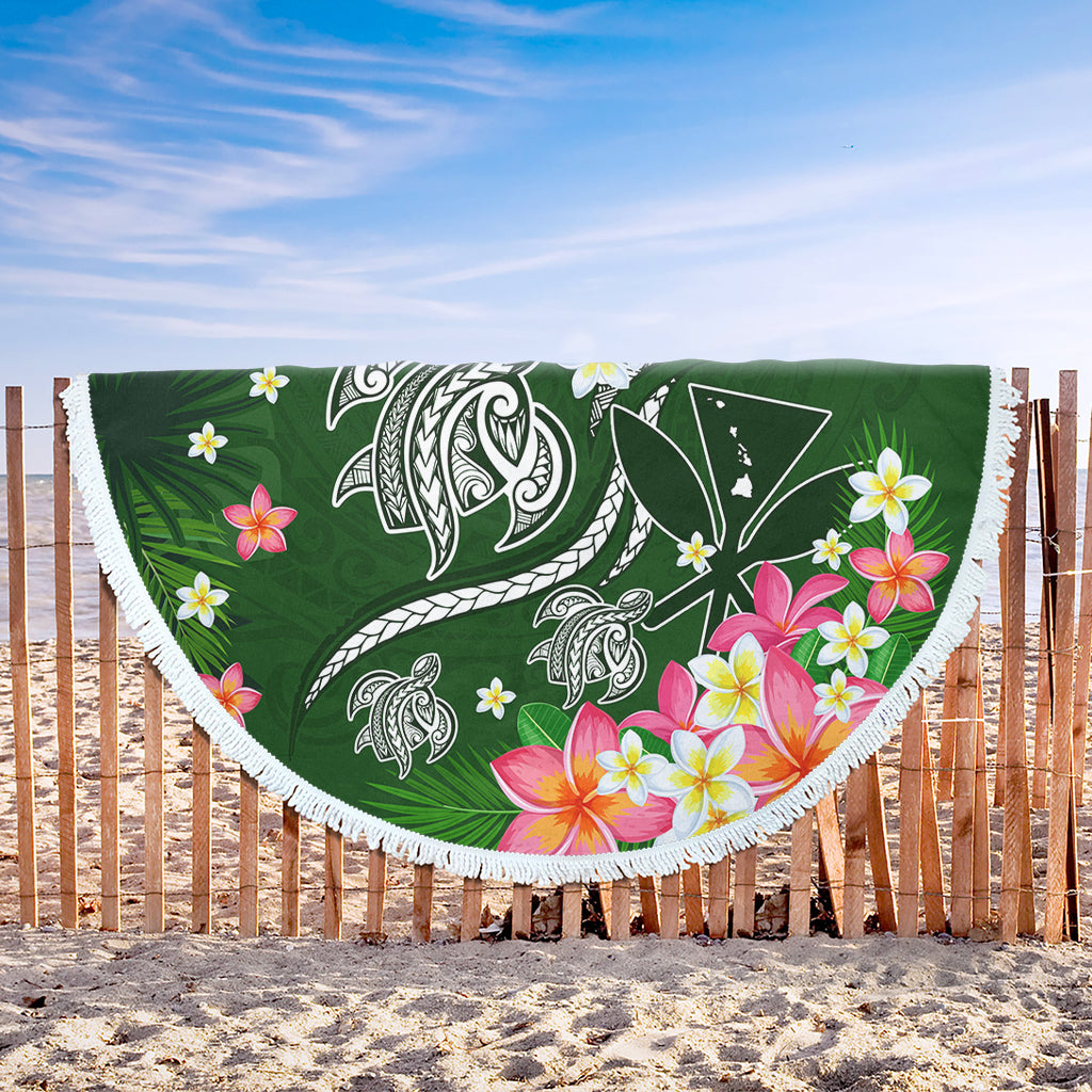 Hawaii Beach Blanket Aloha Island Turtle Plumeria Flower Tropical Fabric