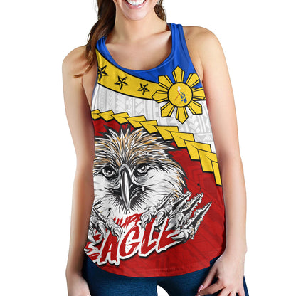 Philippines Filipinos Women Tank Tribal Tattoo Flag Eagle Animal