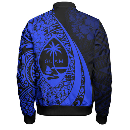Guam Bomber Jacket Custom Hibiscus Flower Symbols Style