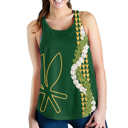 Hawaii Women Tank Kanaka Maoli Puakenikeni Maile Flower Lei