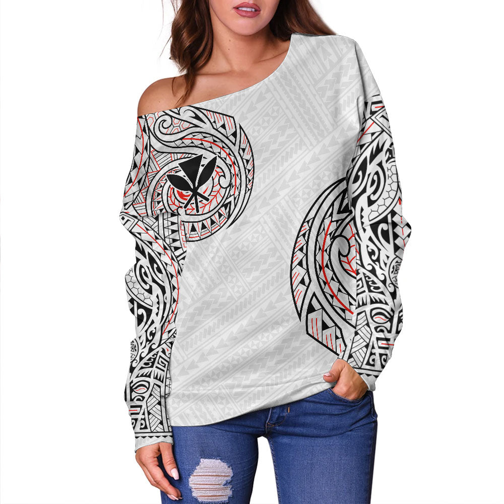 Hawaii Off Shoulder Sweatshirt Original Polynesian And Tribal Tattoo Design