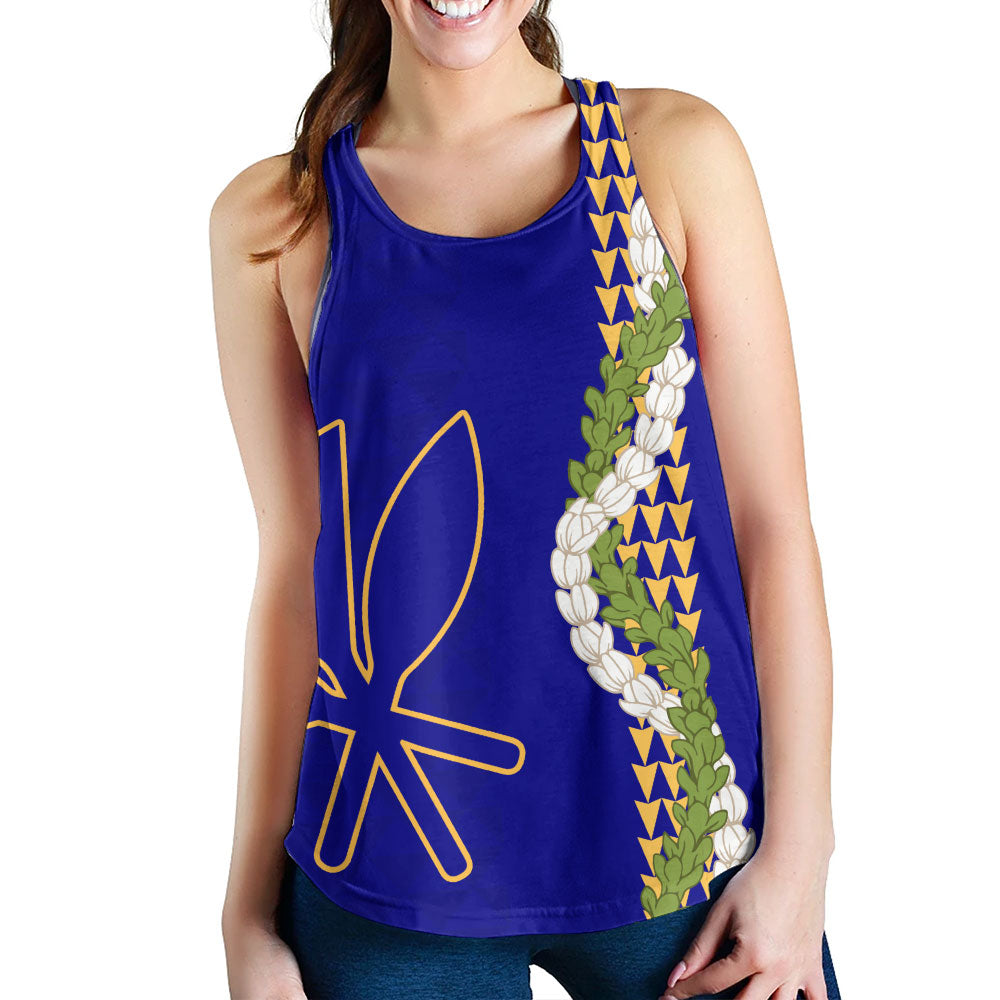 Hawaii Women Tank Kanaka Maoli Puakenikeni Maile Flower Lei