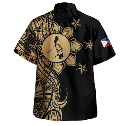 Philippines Filipinos Hawaiian Shirt Flag Sun Map Tribal Fusion Style