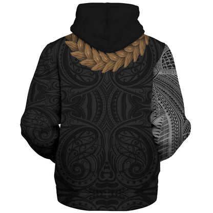 Samoa Sherpa Hoodie Tattoo Roman Reigns With Ula Fala Style Brown