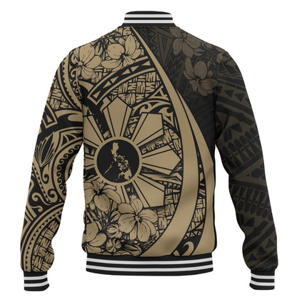 Philippines Filipinos Baseball Jacket Custom National Sampaguita Flower Symbols Style