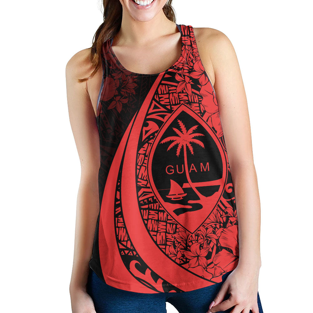 Guam Women Tank Custom Hibiscus Flower Symbols Style