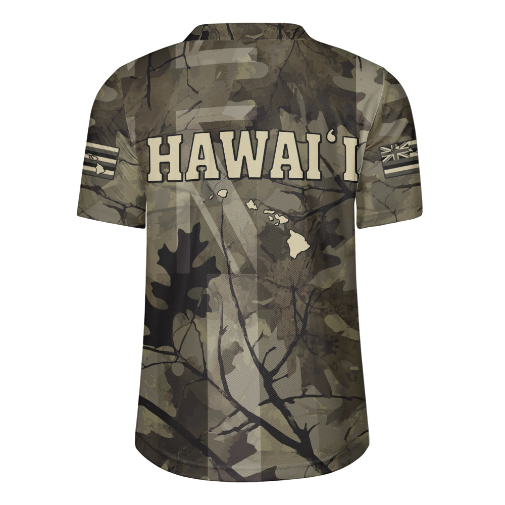 Hawaii Rugby Jersey Tribal Kakau Camouflage Green