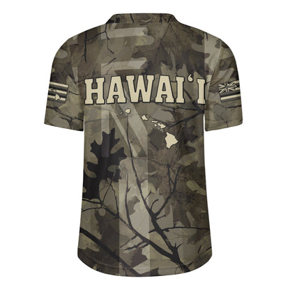 Hawaii Rugby Jersey Tribal Kakau Camouflage Green