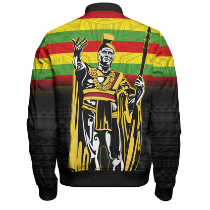 Hawaii Bomber Jacket King Kamehameha Flag Kanaka Maoli Tribal Tattoo