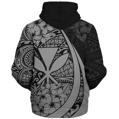 Hawaii Sherpa Hoodie National Plumeria Flower Symbols Style