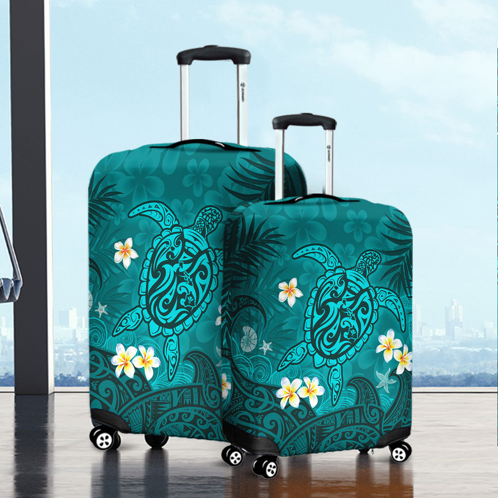Hawaii Luggage Cover Hawaiian Sea Turtle & Floral Dreams