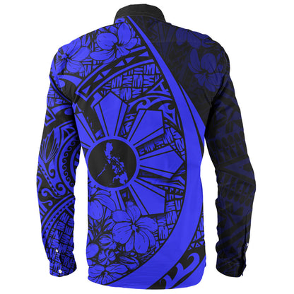 Philippines Filipinos Long Sleeve Shirt Custom National Sampaguita Flower Symbols Style