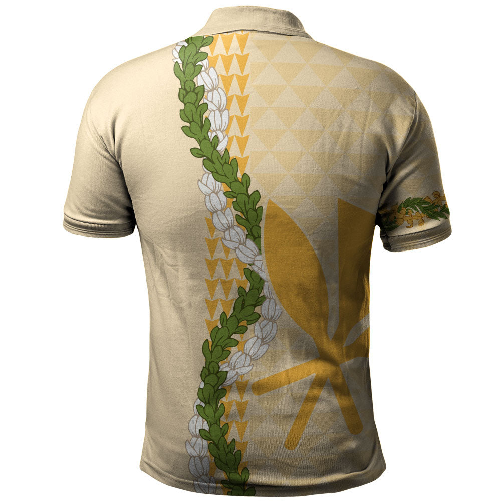 Hawaii Polo Shirt Kanaka Maoli Puakenikeni Maile Flower Lei