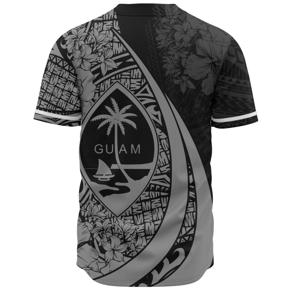 Guam Baseball Shirt Custom Hibiscus Flower Symbols Style