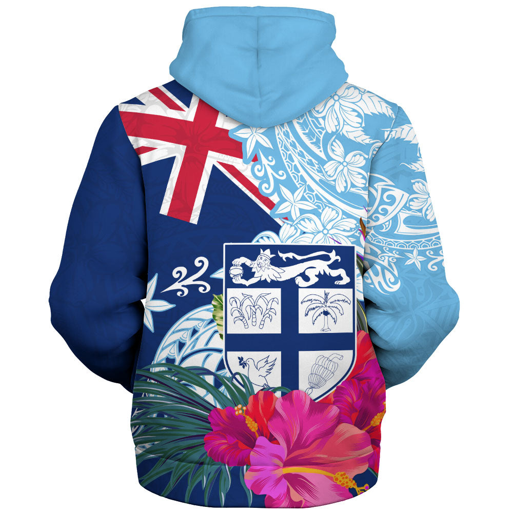 Fiji Sherpa Hoodie Flag Tribal Tropical Style