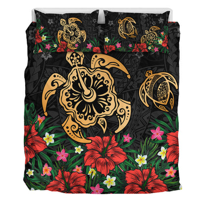 Hawaii Bedding Set Polynesian Turtle Tropical Island Tribal Style
