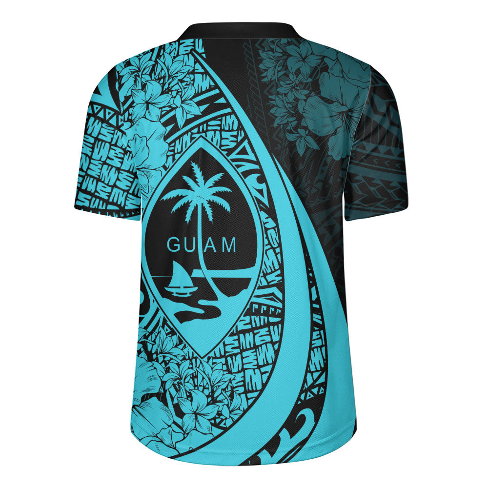 Guam Rugby Jersey Custom Hibiscus Flower Symbols Style