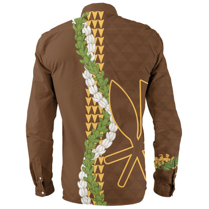 Hawaii Long Sleeve Shirt Kanaka Maoli Puakenikeni Maile Flower Lei