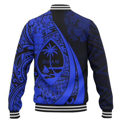 Guam Baseball Jacket Custom Hibiscus Flower Symbols Style