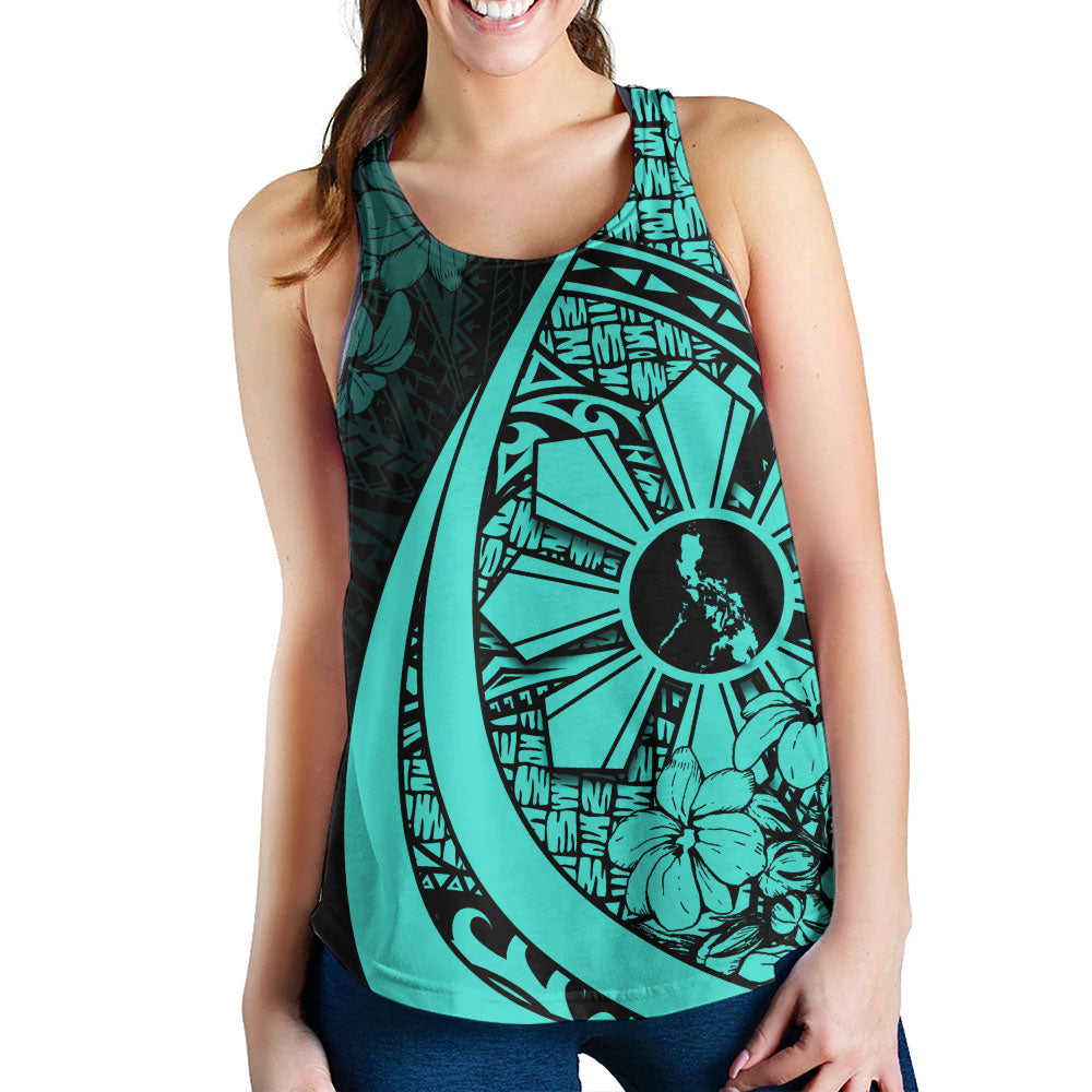 Philippines Filipinos Women Tank Custom National Sampaguita Flower Symbols Style
