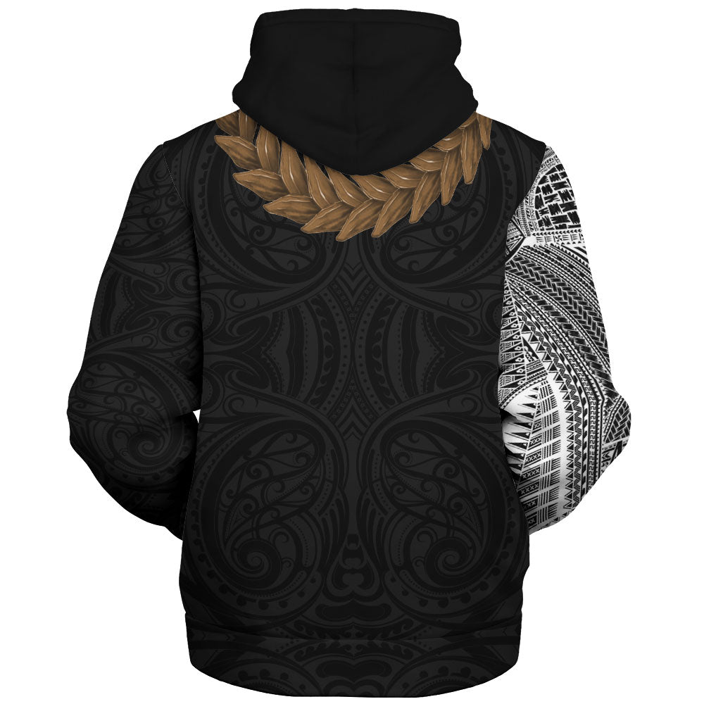 Samoa Sherpa Hoodie Tattoo Roman Reigns With Ula Fala Style Brown