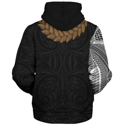 Samoa Sherpa Hoodie Tattoo Roman Reigns With Ula Fala Style Brown