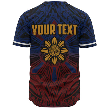 Philippines Filipinos Baseball Shirt Golden Sun Islands Tribal Style