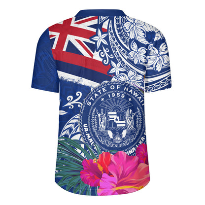 Hawaii Rugby Jersey Flag Tribal Tropical Style