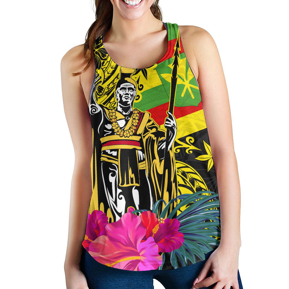 Hawaii Women Tank Kanaka Maoli King Flag Tribal Tropical Style