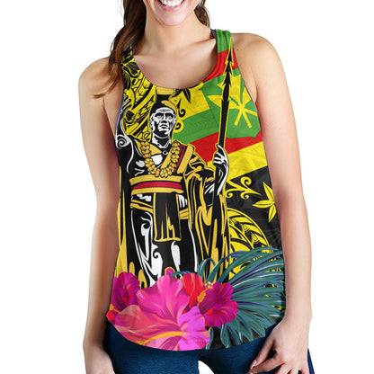 Hawaii Women Tank Kanaka Maoli King Flag Tribal Tropical Style