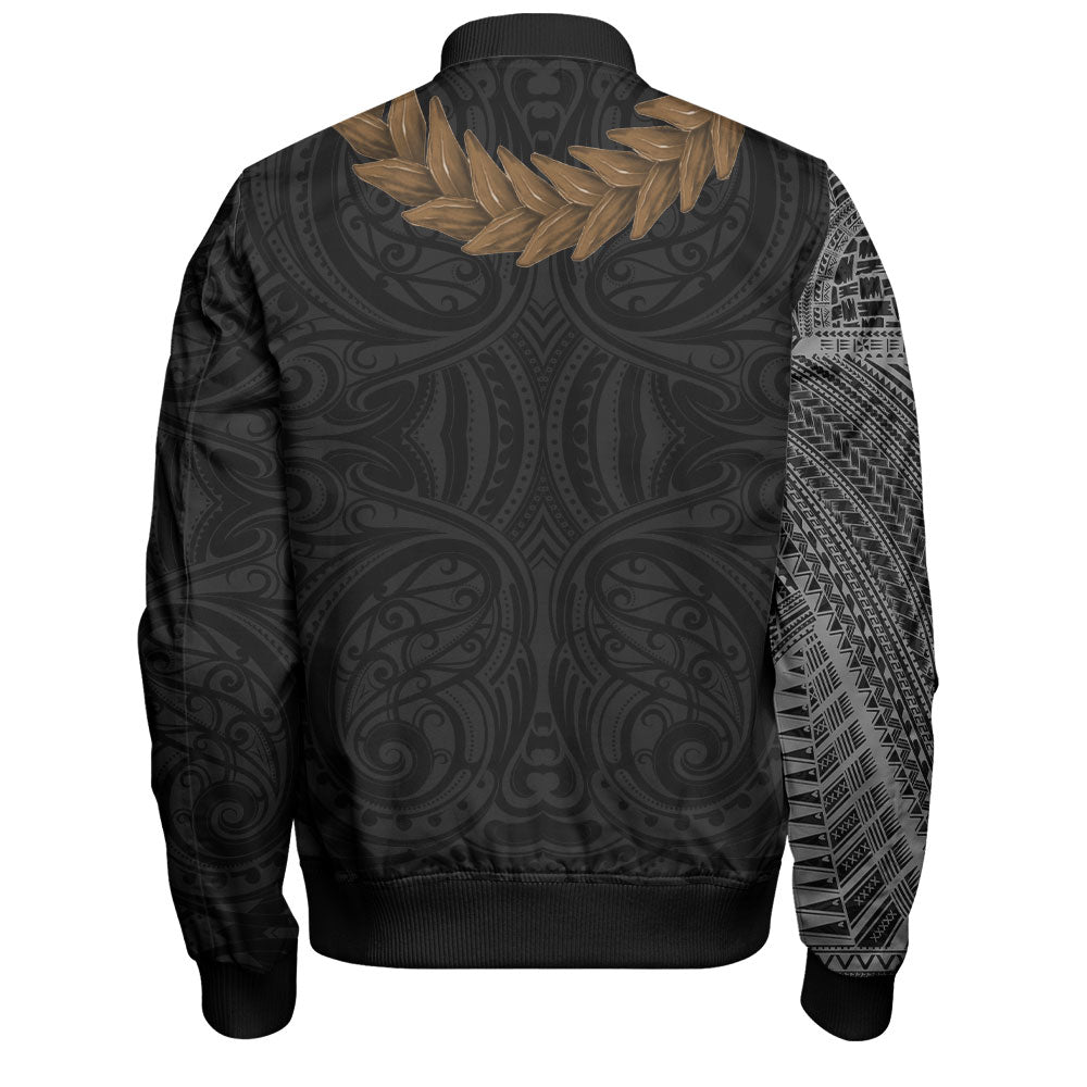Samoa Bomber Jacket Tattoo Roman Reigns With Ula Fala Style Brown