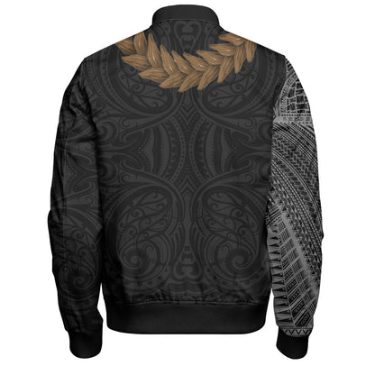 Samoa Bomber Jacket Tattoo Roman Reigns With Ula Fala Style Brown