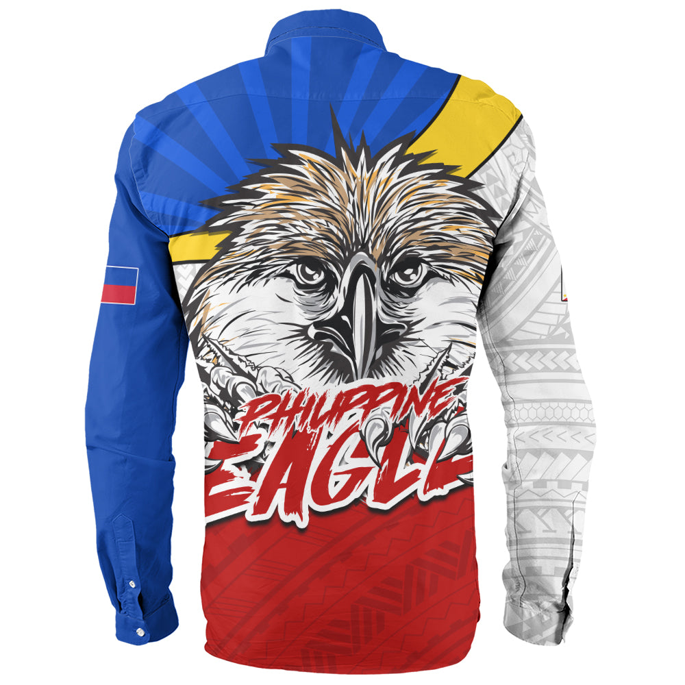 Philippines Filipinos Long Sleeve Shirt Tribal Tattoo Flag Eagle Animal