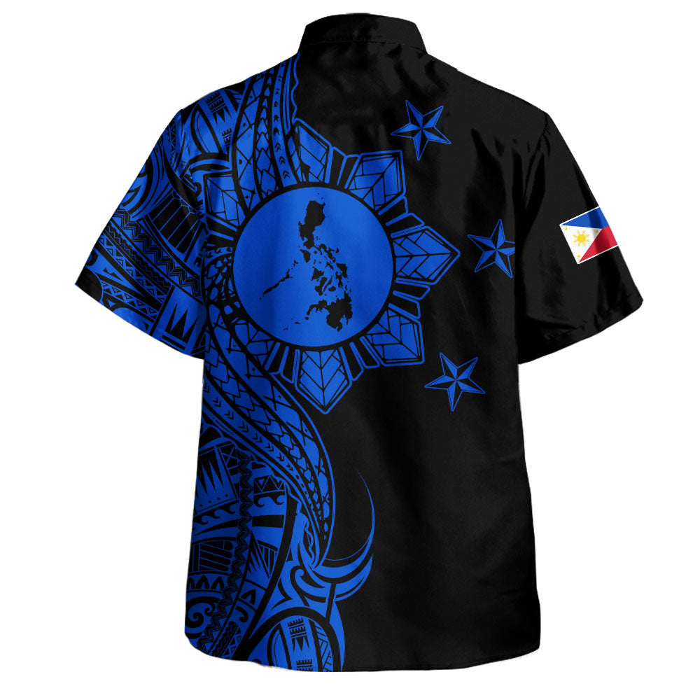 Philippines Filipinos Hawaiian Shirt Flag Sun Map Tribal Fusion Style