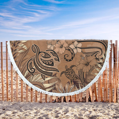 Hawaii Beach Blanket Polynesian Turtle Tattoo Tropical Elements