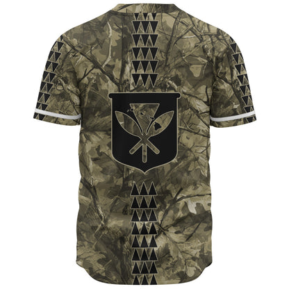 Hawaii Baseball Shirt Woodland Kanaka Camo Style