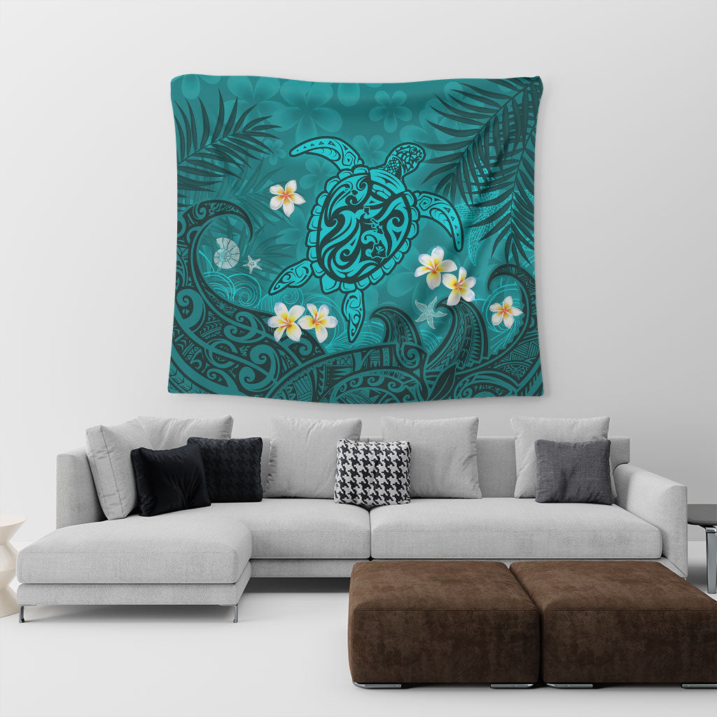Hawaii Tapestry Hawaiian Sea Turtle & Floral Dreams