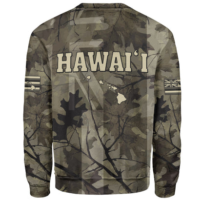 Hawaii Sweatshirt Tribal Kakau Camouflage Green