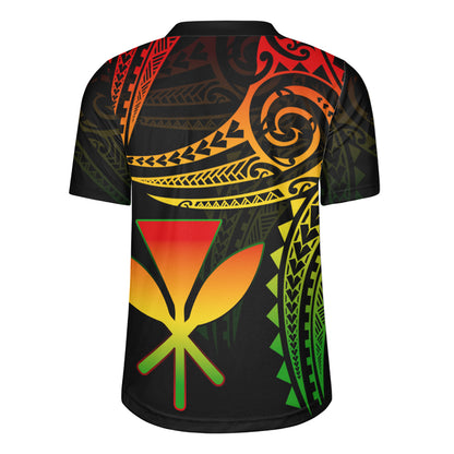 Hawaii Rugby Jersey Polynesian Flame Of Hawaii Style