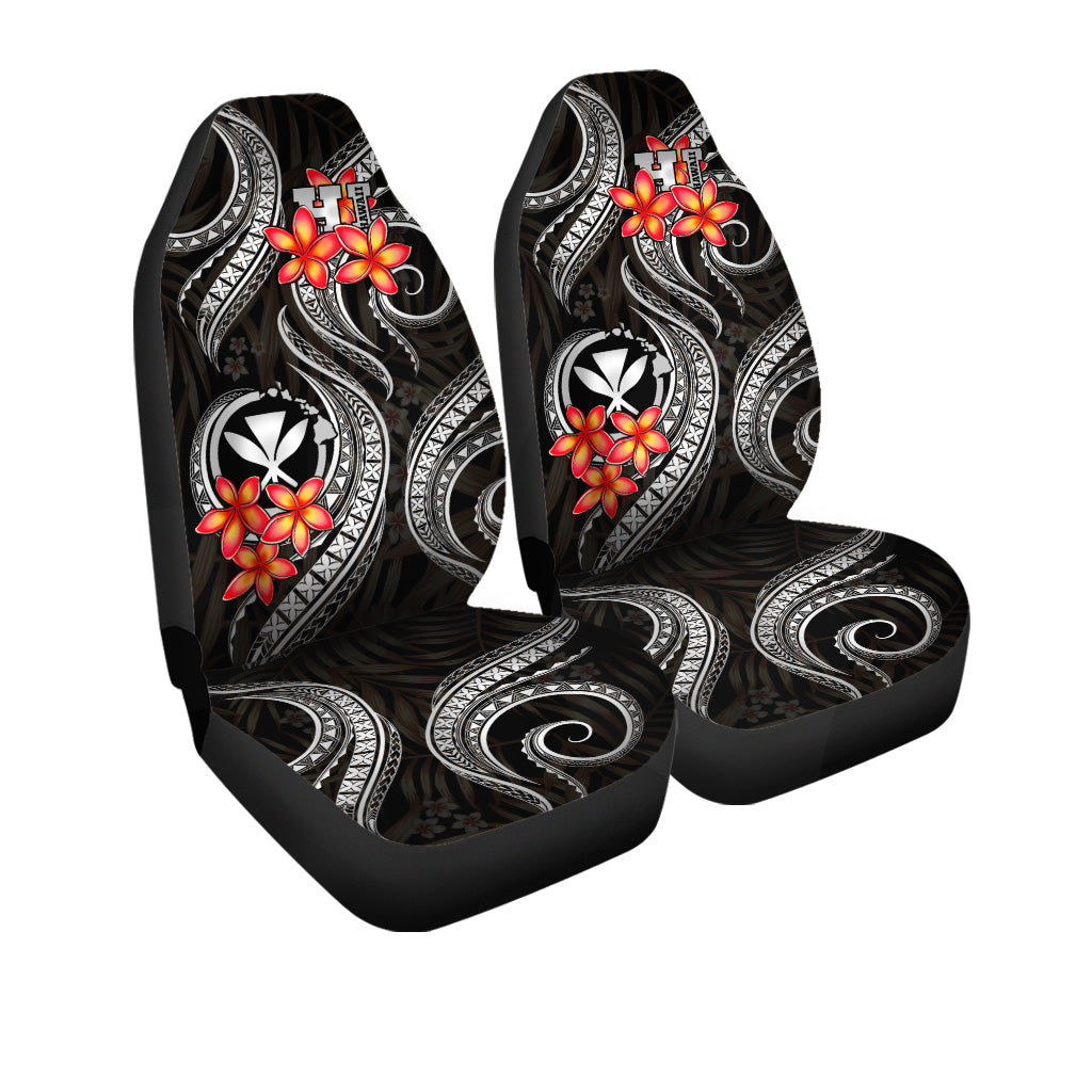 Polynesian Hawaii Car Seat Covers - White Plumeria