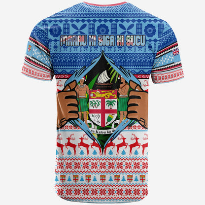 Fiji T-Shirt Merry Christmas Born Fijian Masi Knitted Ugly Christmas Pattern
