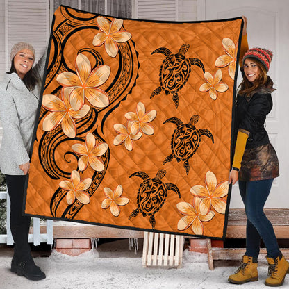 Hawaii Premium Quilt Tribal Tattoo Polynesia Plumeria Flower